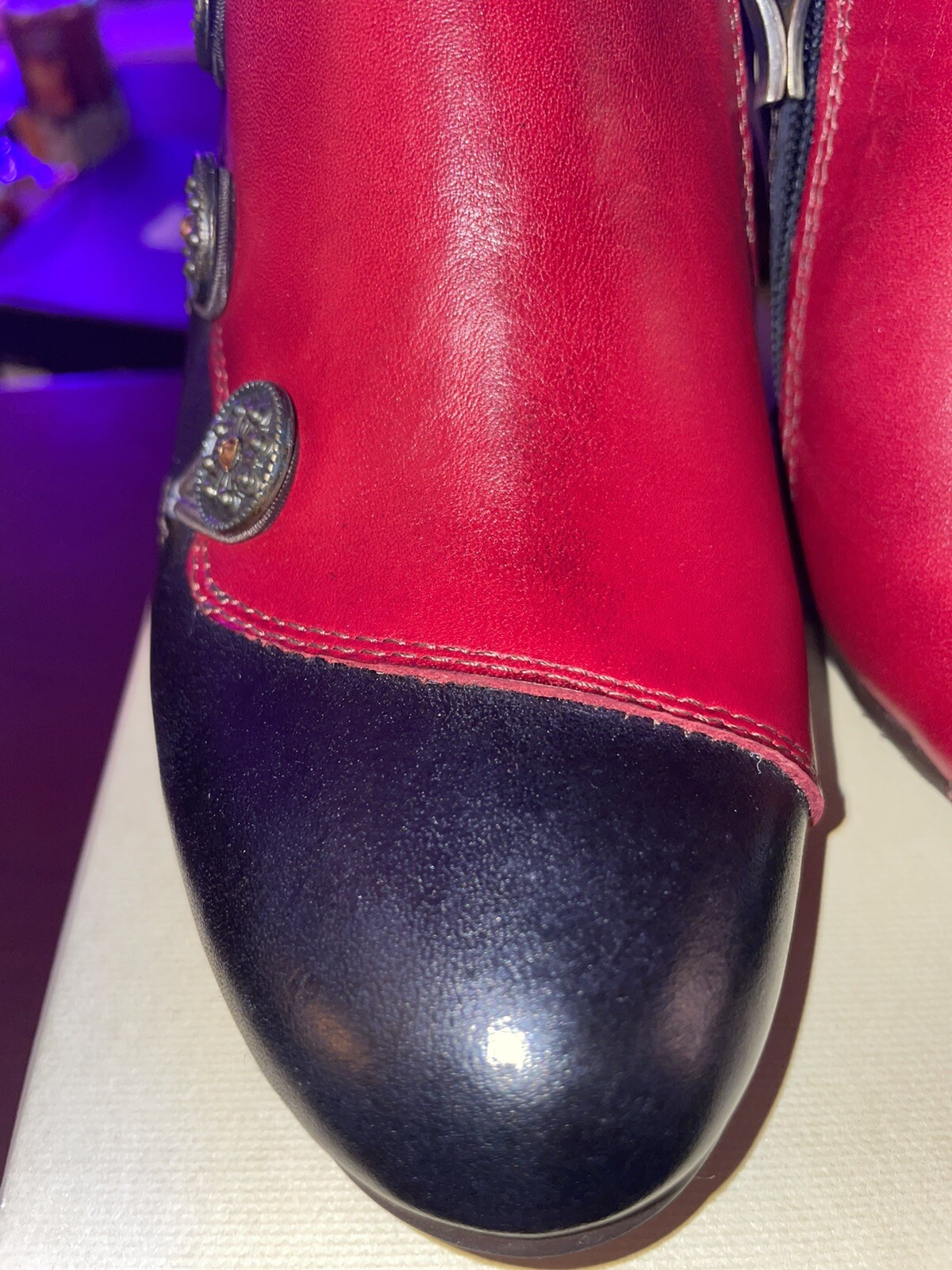 Lartiste GREENTEA Shoes Dark Red And Black Multi NIB Steampunk