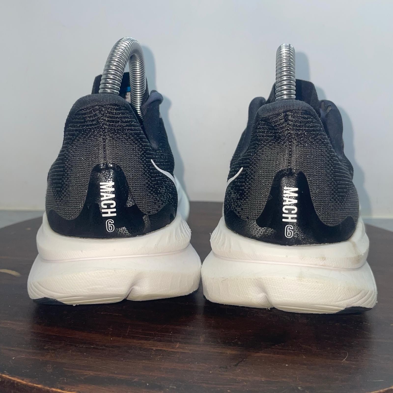 Hoka One One Mach 6 Womens Size 6.5 Black White Athletic Running Shoes Sneakers