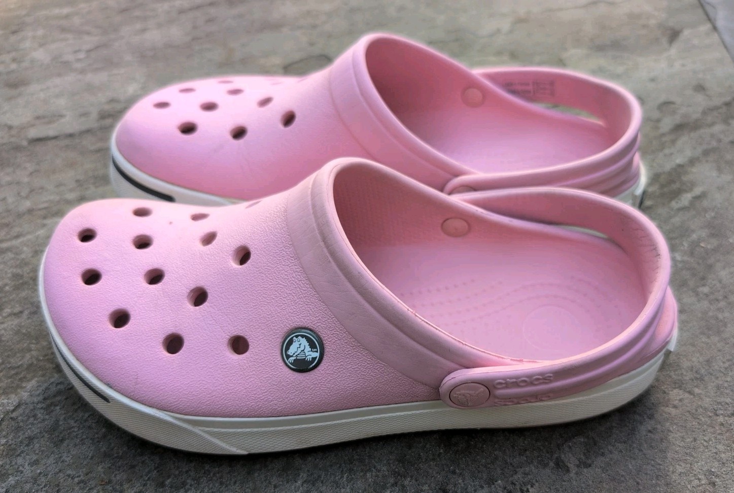 Crocs Lt Pink Women’s 7 Men’s 9 Baya Band Classic Comfort Clogg Slingback Shoes