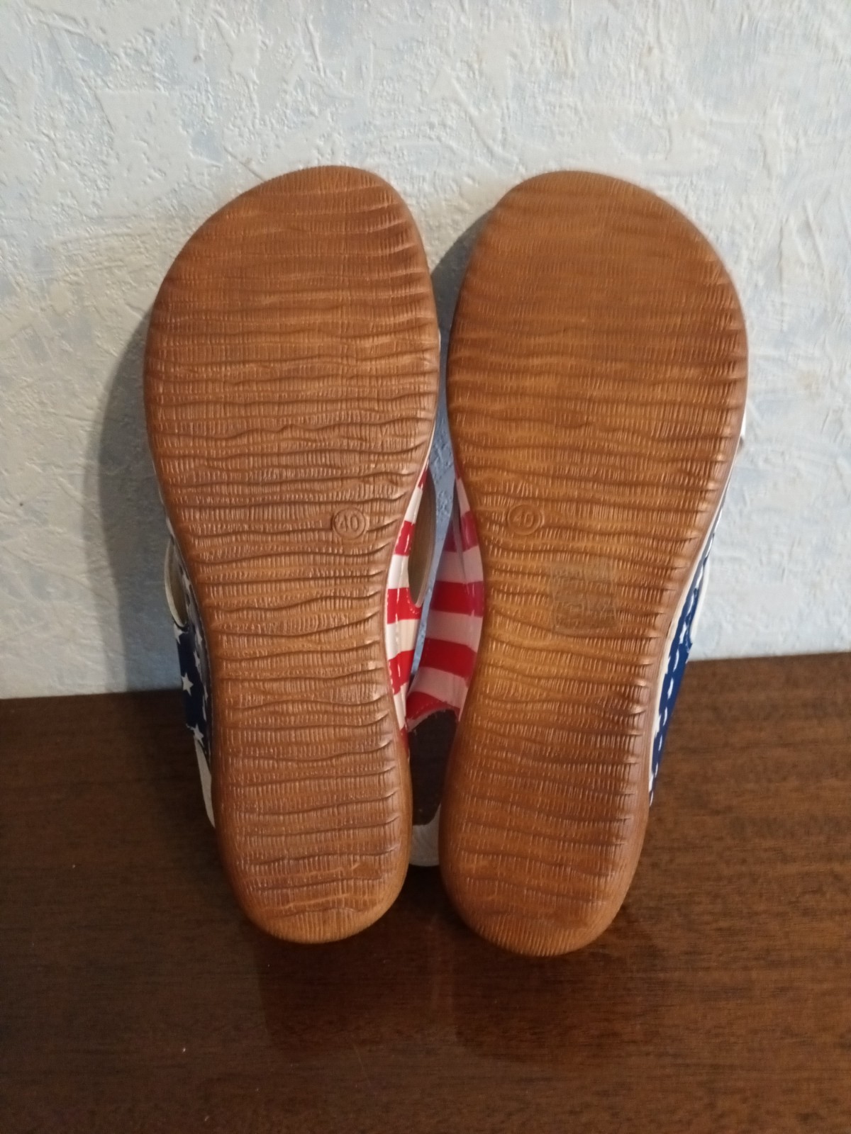 Women’s Open Toe Sandals color of the U.S. flag Sz 8,5 /UK 6,5 / EUR 40 NEW