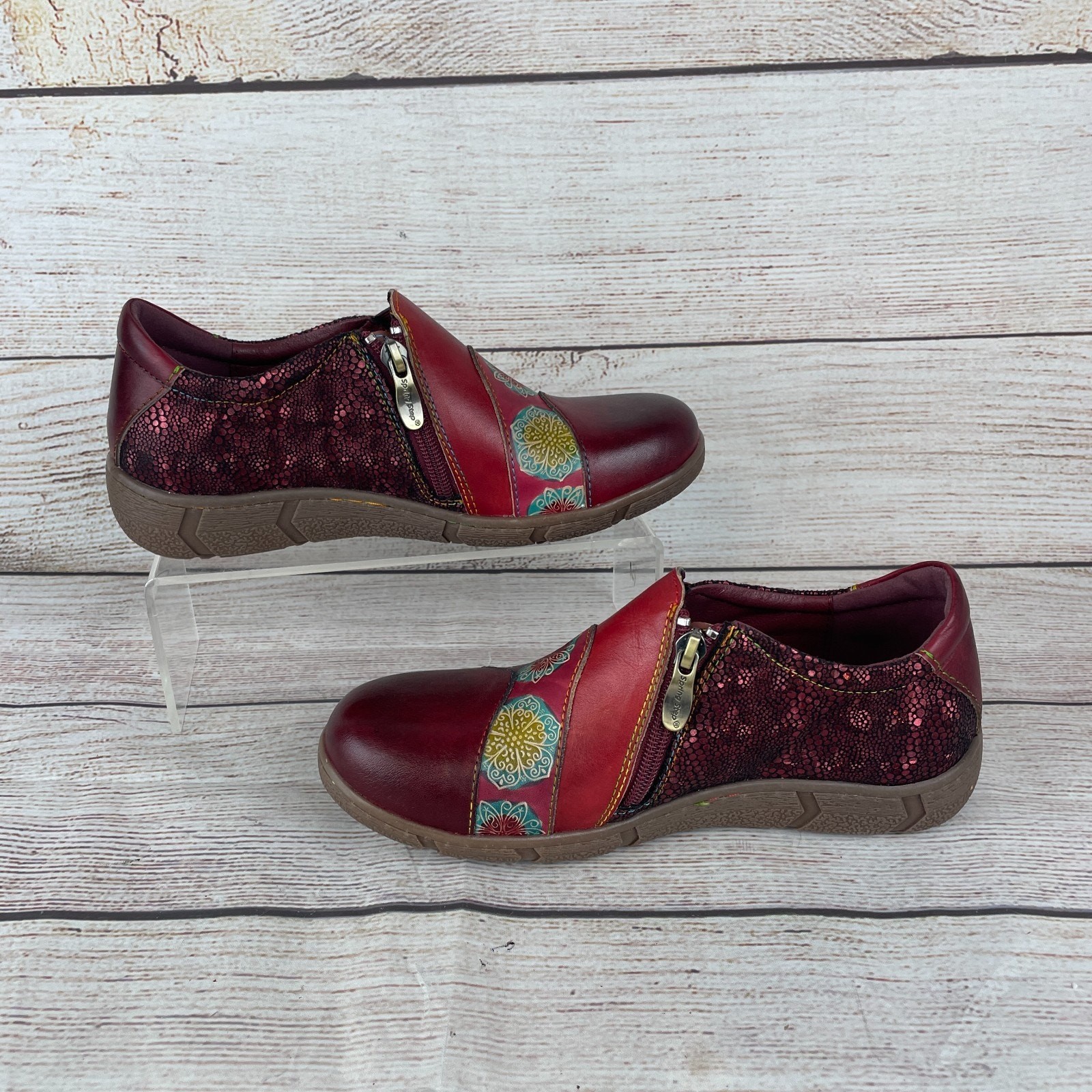 L’Artiste by Spring Step Lata Womens EU 37 US 6.5-7 Slip On Shoes Cabernet Mult