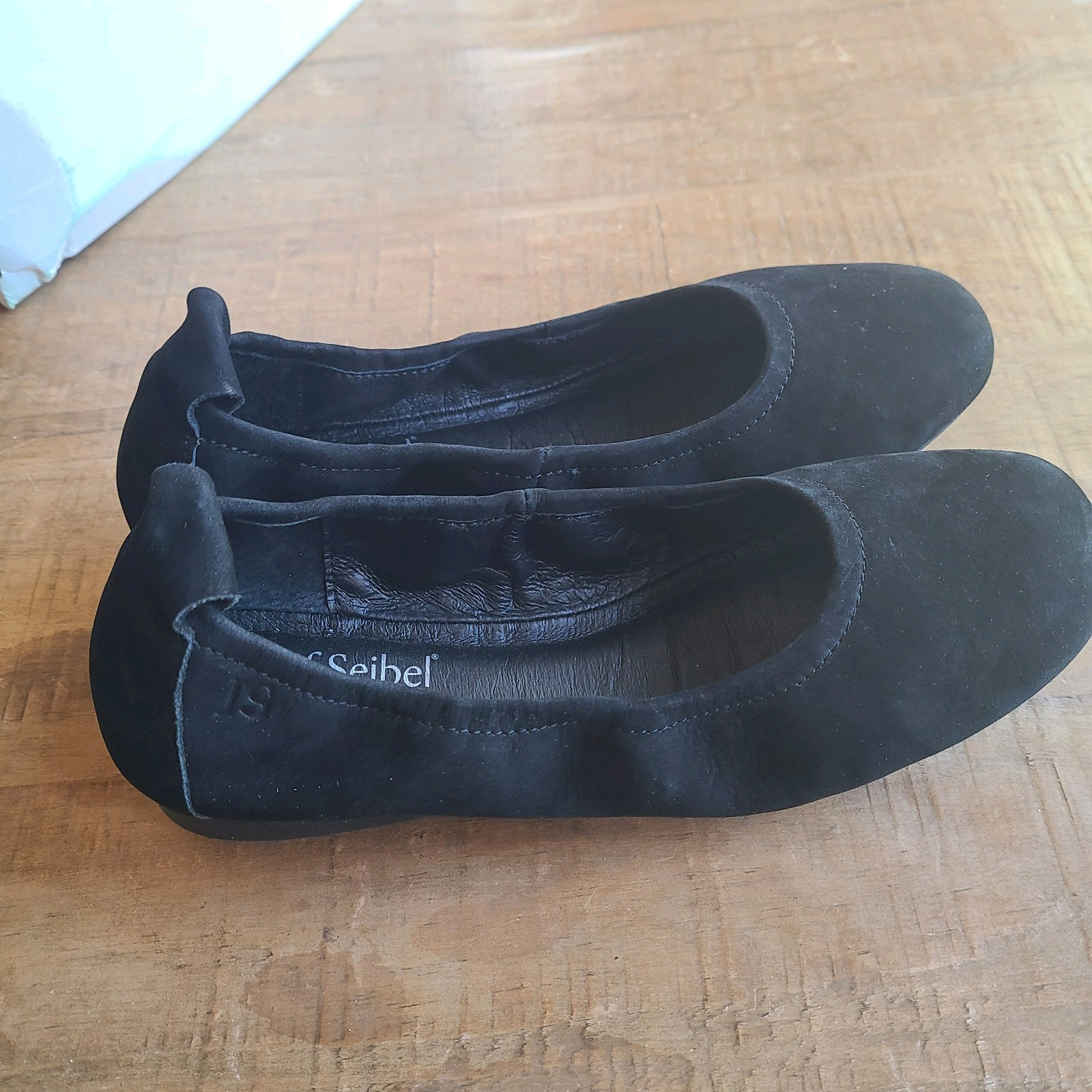 JOSEF SEIBEL Womens Shoes Black Suede PIPPA Ballet Flat Slip On Comfort 37 6-6.5