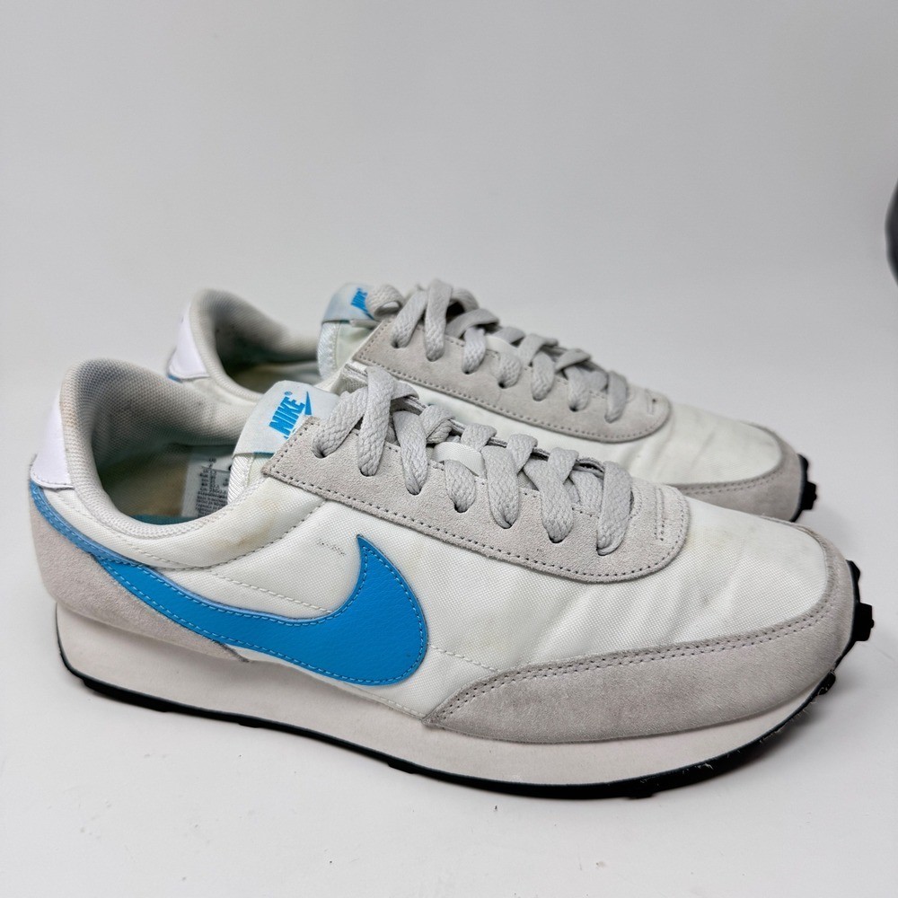 Nike Daybreak-Type Sneakers White/Gray with Blue Swoosh Size 8