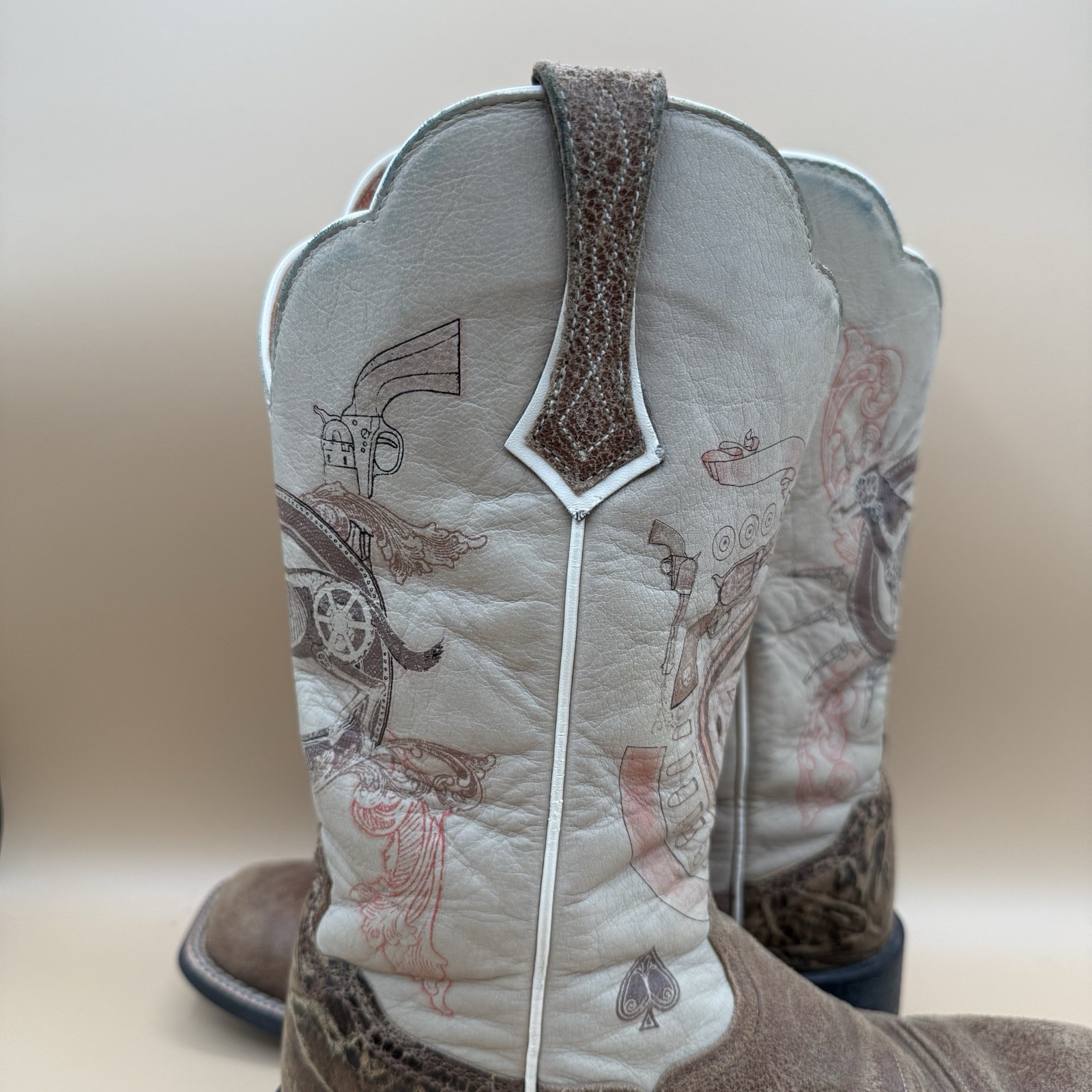 Ariat ATS Western Cowgirl Boots Womens 7.5B Brown Suede Square Toe Leather