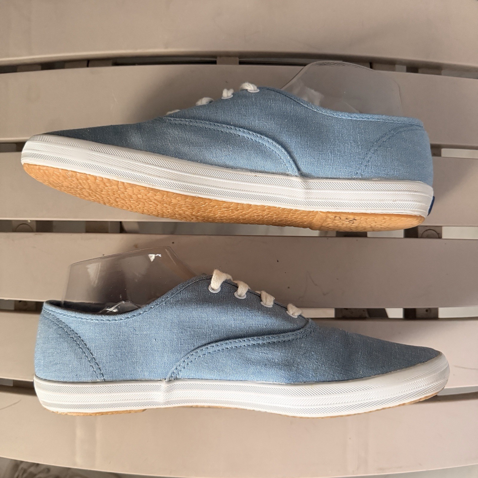 Vintage 90s Keds Blue Canvas Lace Up Sneakers Womens 9.5 Retro Preppy Casual