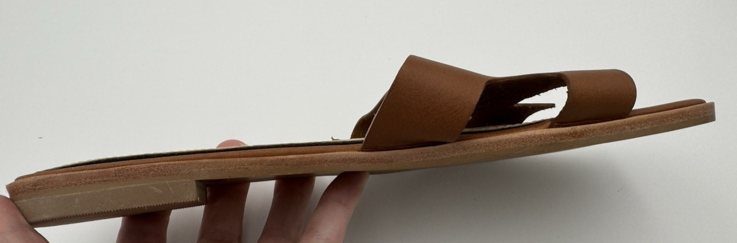 Steve Madden Womens Hawthrone Cognac Brown Solid Slide Sandals 9.5 Medium (B,M)