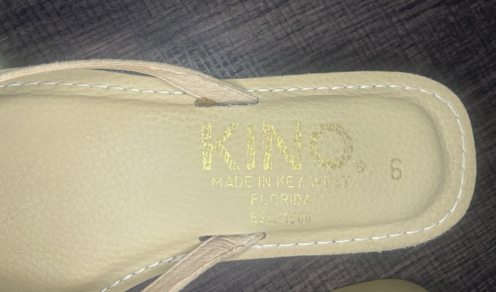 Kino Women’s Leather Sandals Key West Size 6 Beige Color
