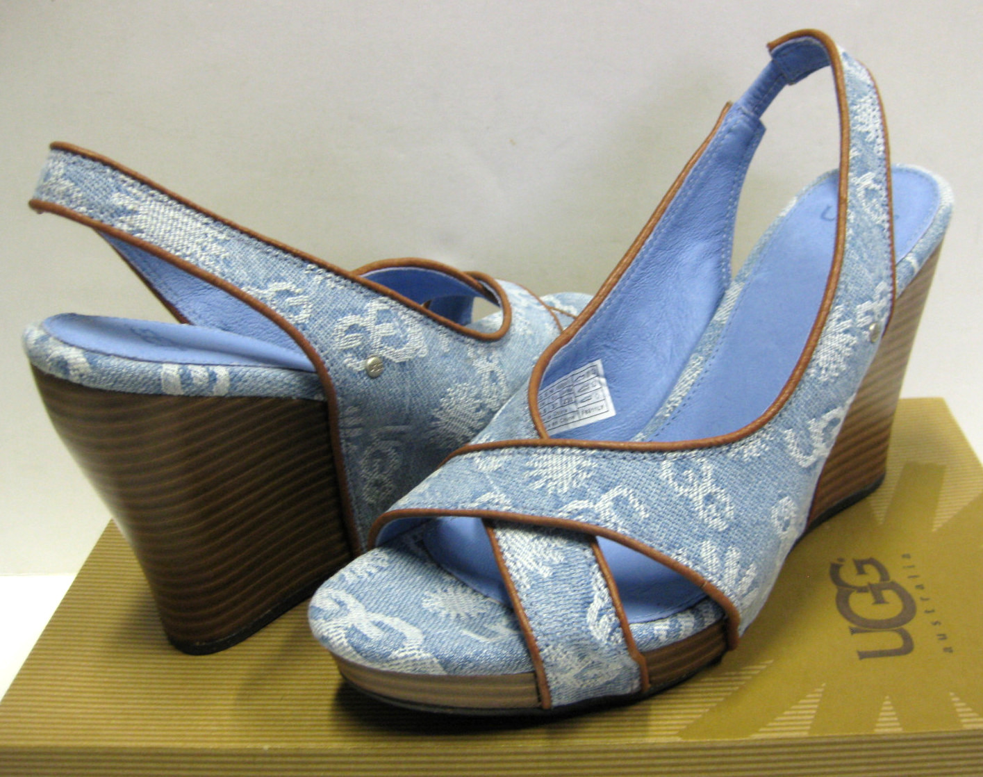 UGG HAZEL DENIM WOMEN WEDGE BLUE US 6 /UK 4.5 /EU 37 /JP 230