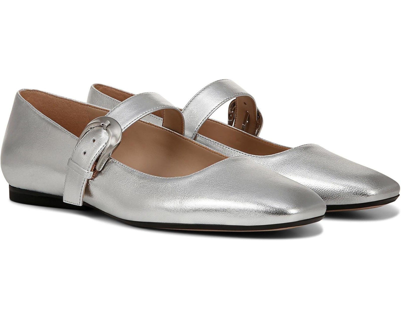 Naturalizer Women’s Carter Silver Flats NW/OB 9.5M