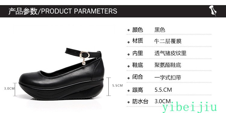 Men’s Mid Wedge Heel Creeper Platform Round Toe Boat Shoes Buckle Ladies Pumps