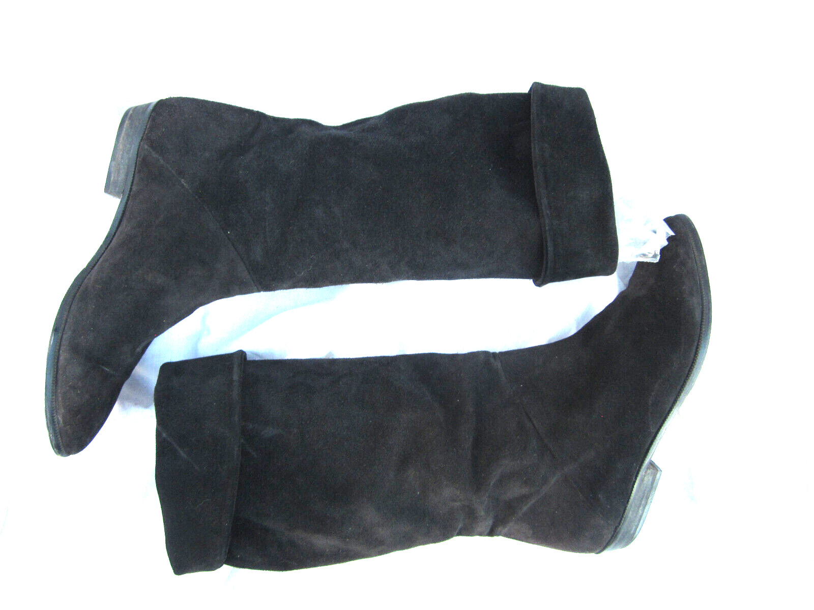 Joan & David VTG Italy 8.5 US slouchy nubuck suede leather riding boots Very 80s