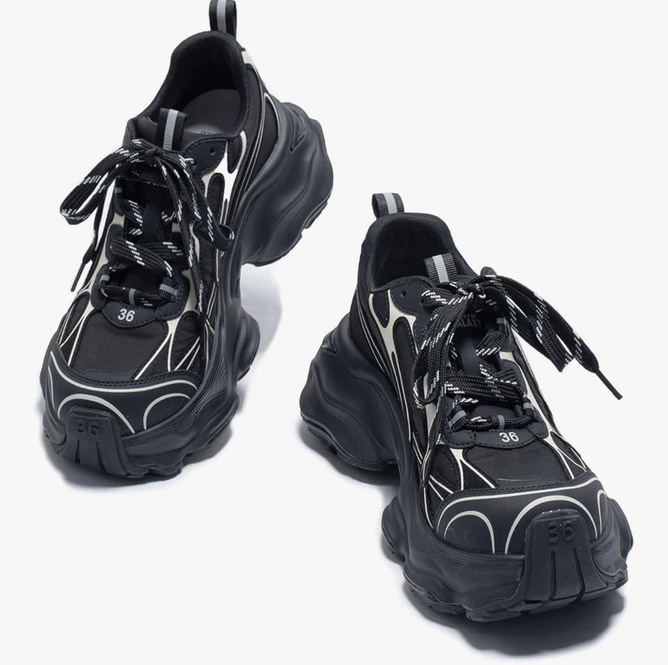 OG offground RE GALAXY Black Sneakers Mesh Comfort Striped Laces Reflective Logo