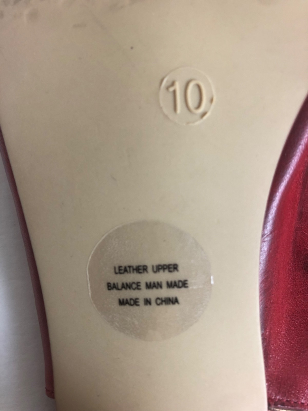 Seychelles size 10 red leather peep-toe slingback heels; brown layered cone heel