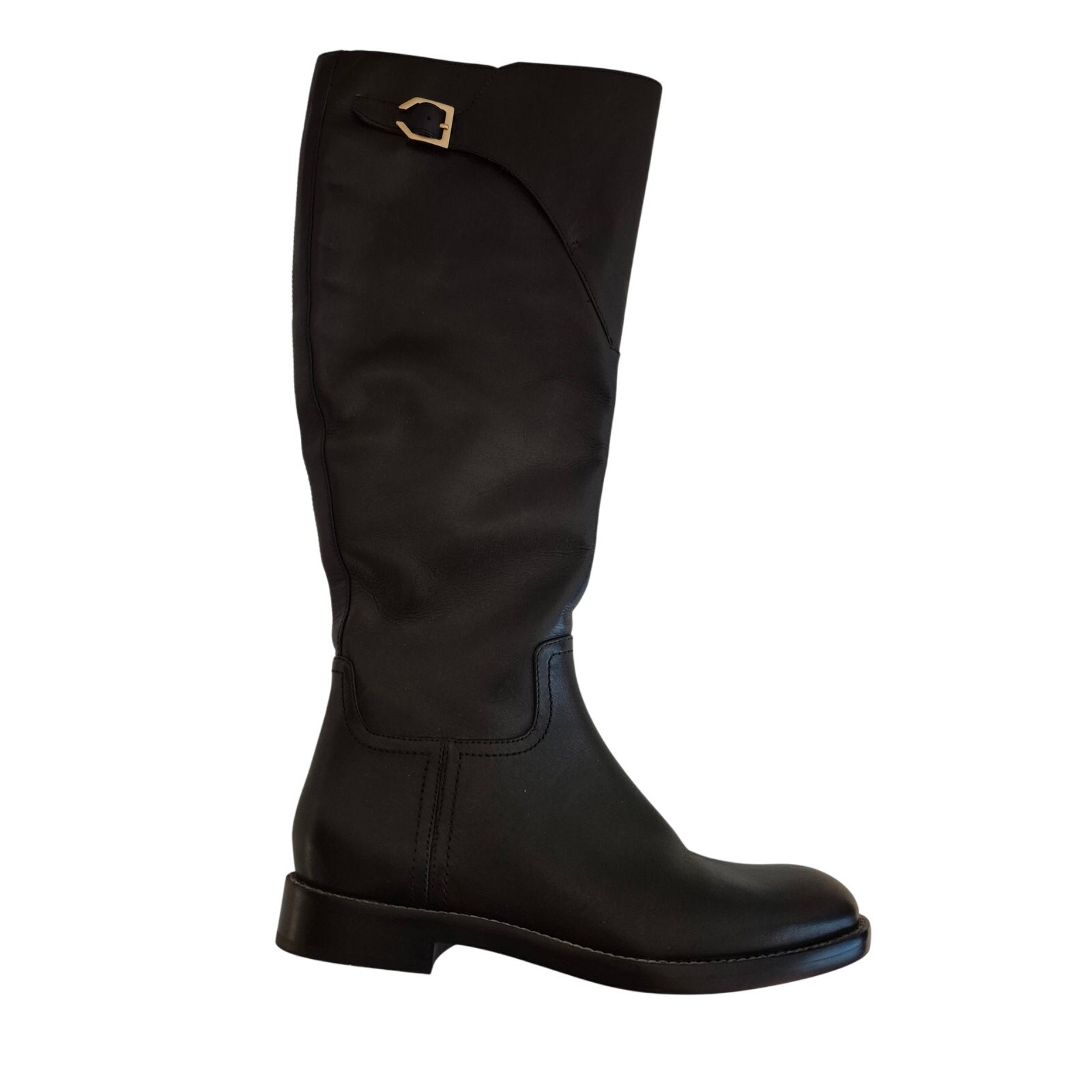 Cole Haan Women Harrington US 6B Riding Knee High Black Boots Leather $300