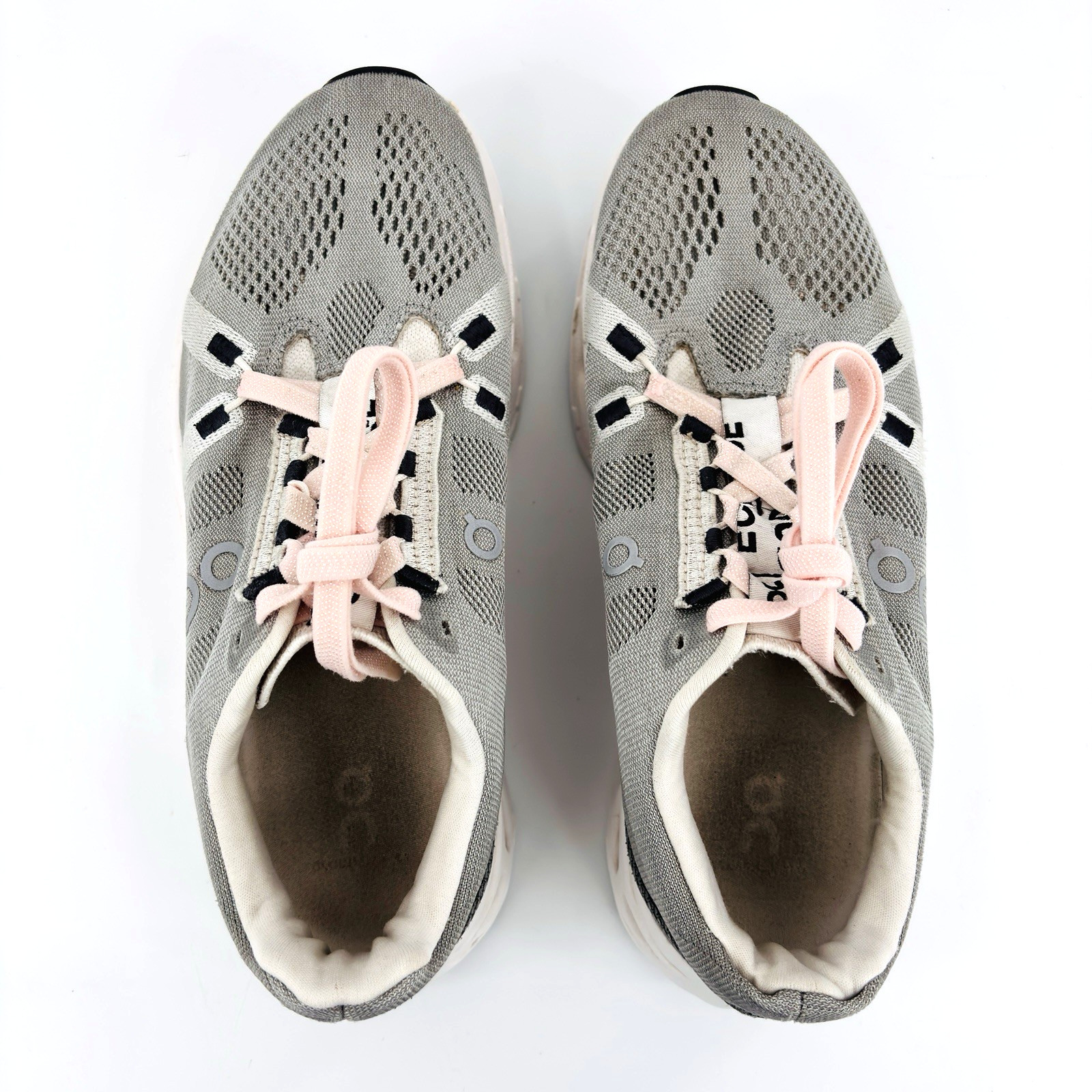 Womens 8 On Coud Eclipse Alloy Grey White Textile Trainers 6mm Drop Running Shoe