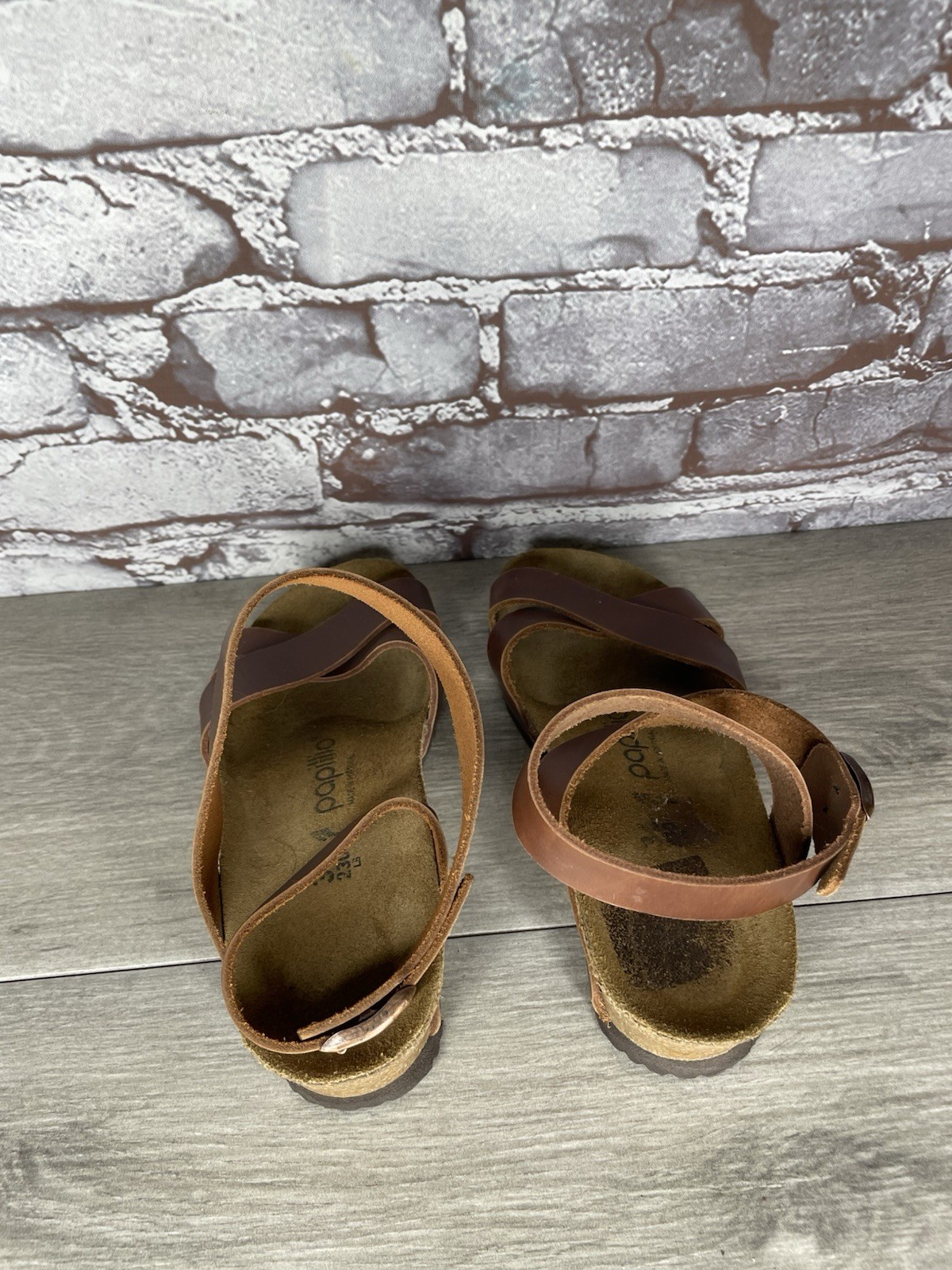 Papillio BIRKENSTOCK Lola Brown Leather Ankle Strap Sandals Women Sz 36EU/6M US