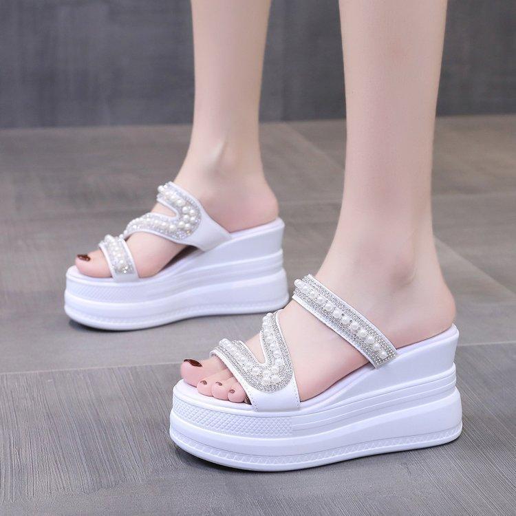 Womens Casual Peep Toe Sandals Wedge High Heels Summer Platform Slippers Shoes