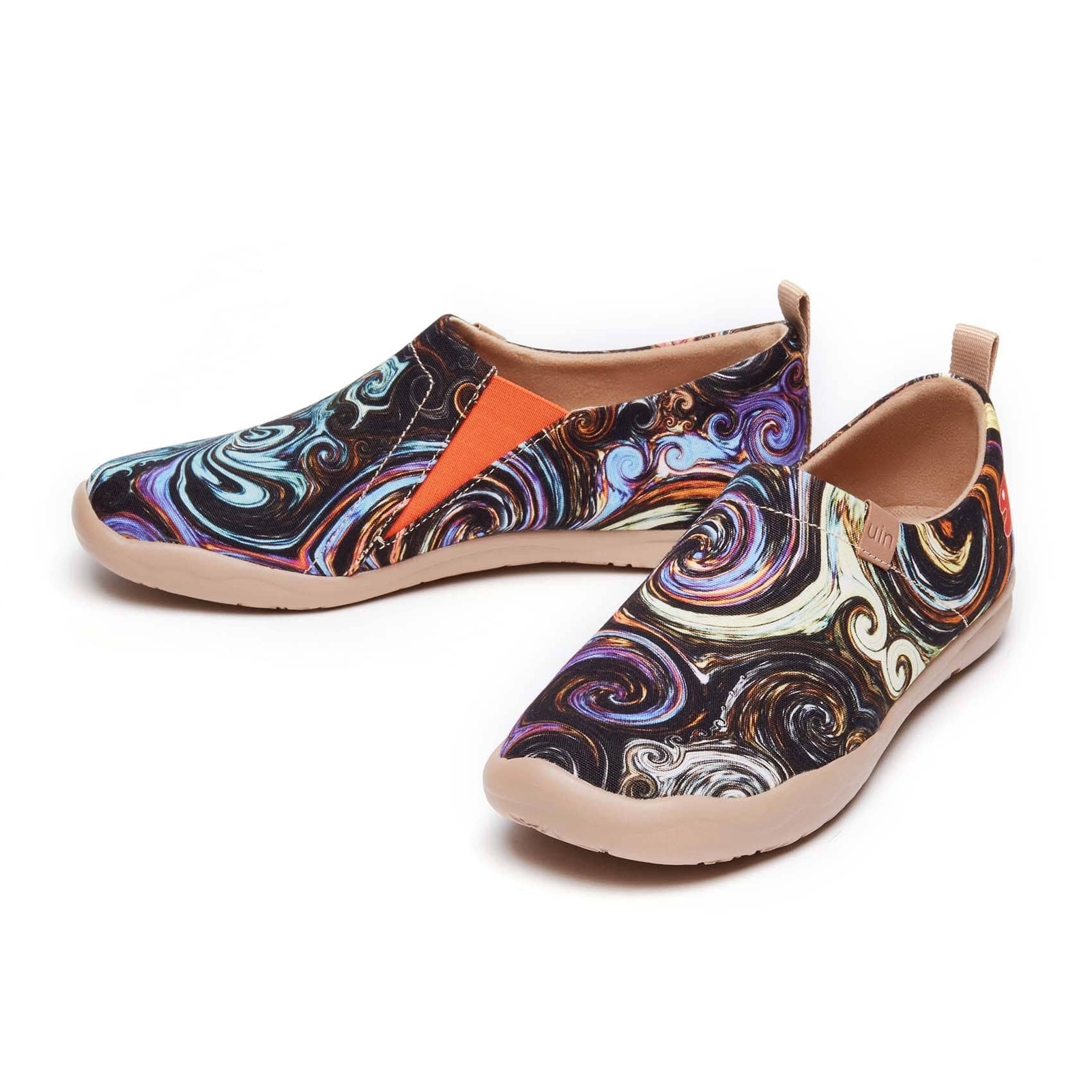 Women Size 5-10.5 UIN Slip On Shoes Canvas Comfortable Loafers «Starry Night #1»