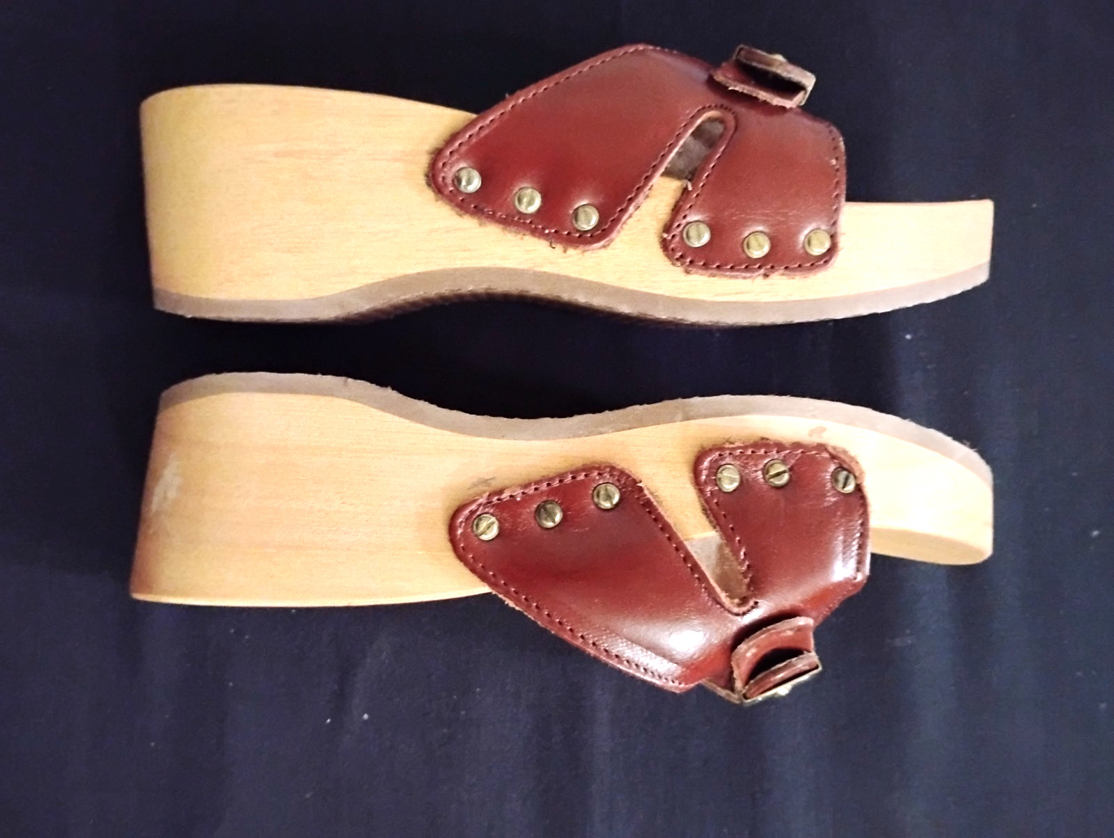 Dr. Scholl’s NEW Original Wood,Wooden Platform Slide Sandals Size 7 M Italy