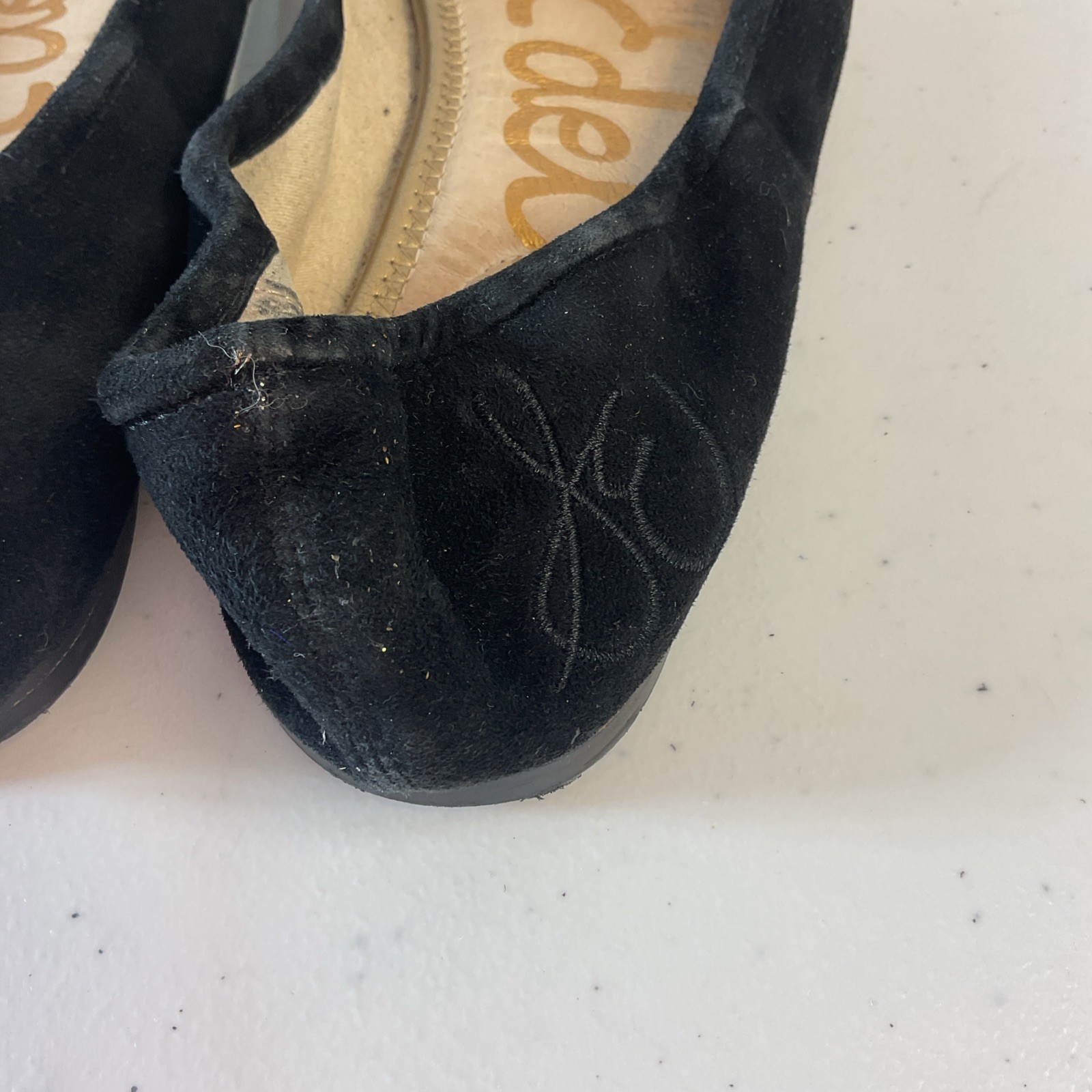 Sam Edelman Felecia Flat Ballet Shoes Black Sude Holiday 9 Casual Travel