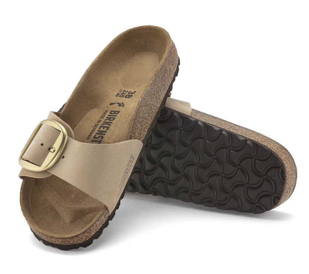 Birkenstock Madrid Big-Buckle Sandals Sandcastle Nubuck Leather Women’s EU 37-41