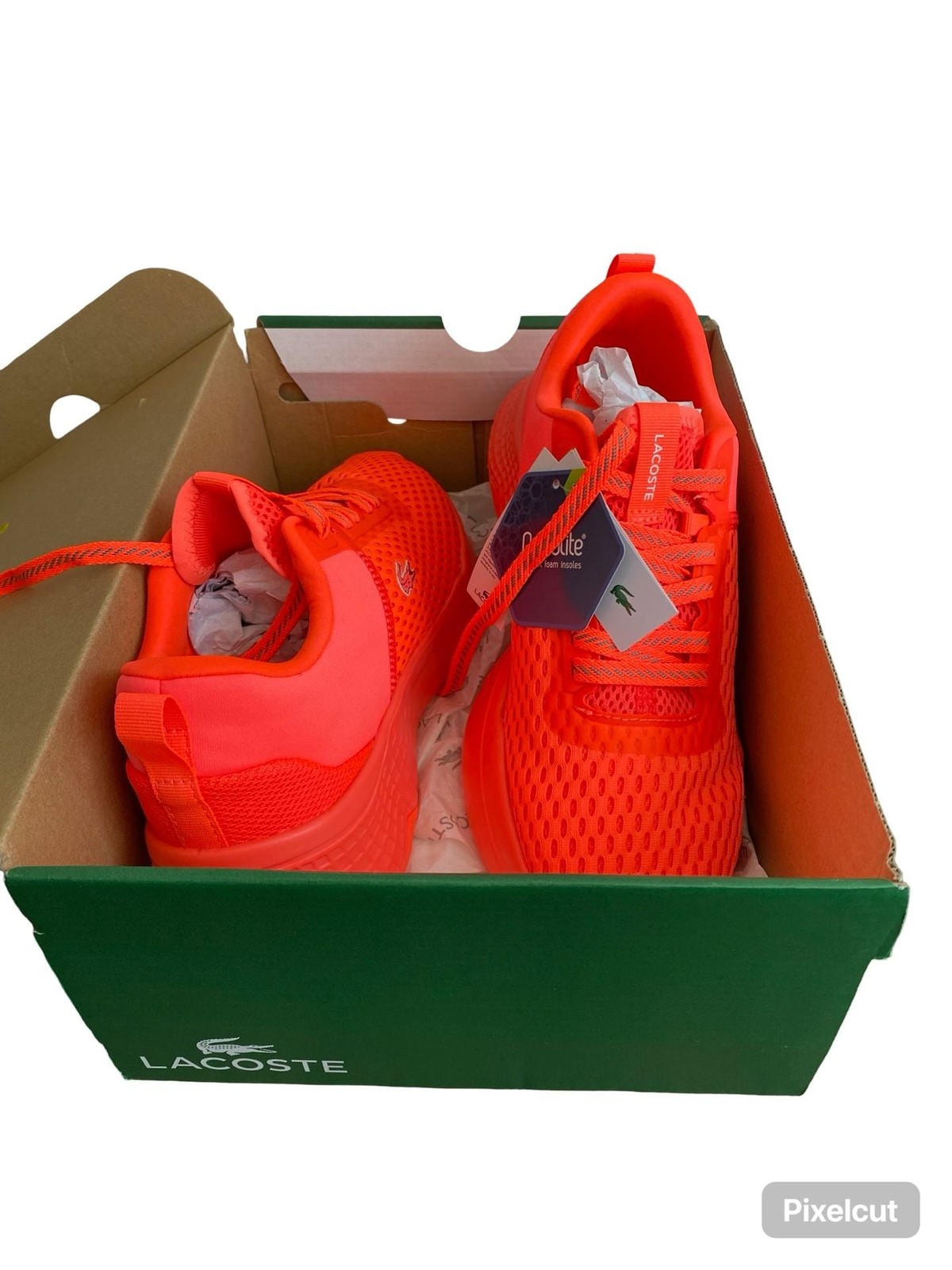 Lacoste Court-Drive Fly Neon Orange Textile Mesh Sneakers