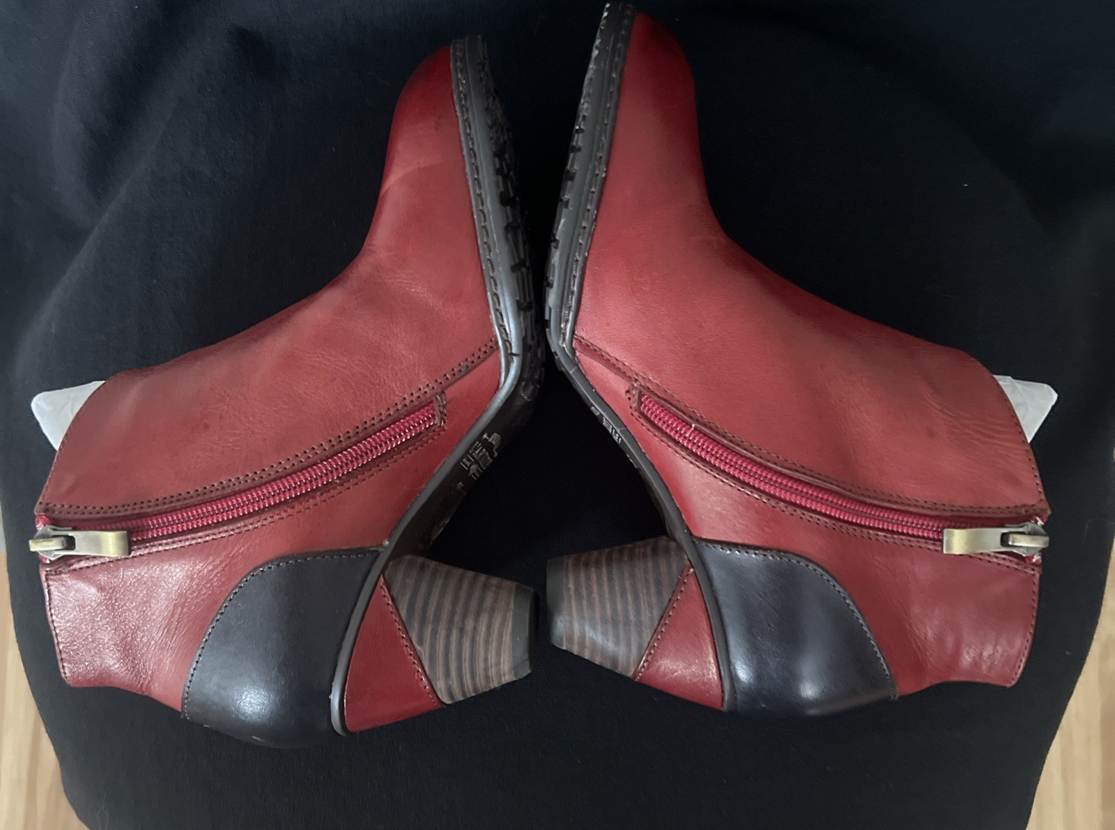 Spring Step L’artiste Rhapsody Red Multicolor Ankle Boots Sz 35 Artsy 4.5/5 US