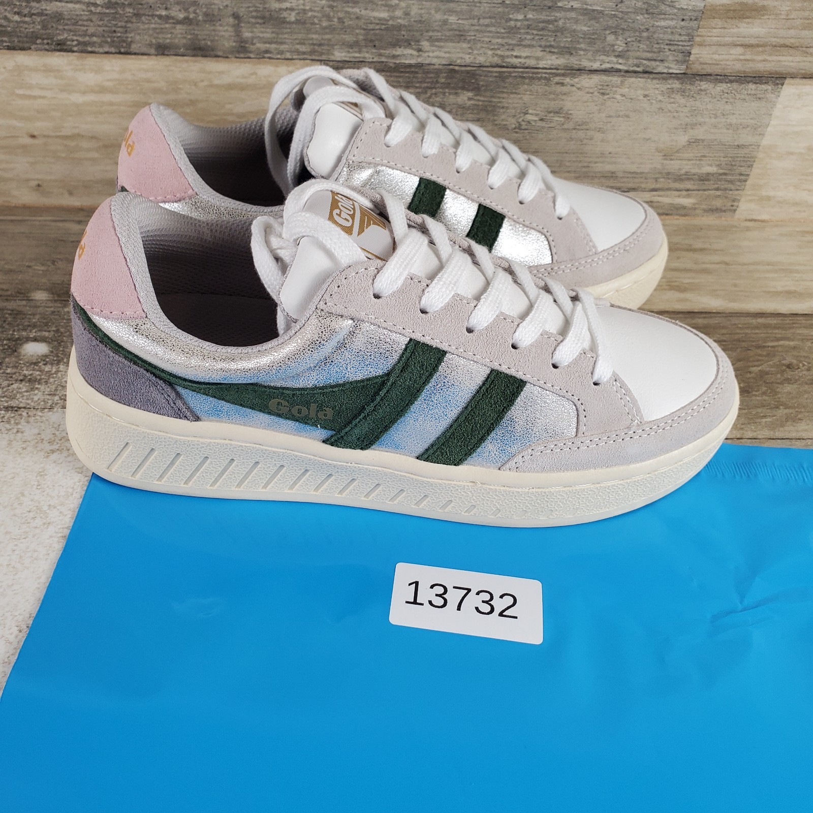 Gola Superslam Blaze Womens Shoes Sz 6.5 Gray White Silver Lifestyle Sneakers
