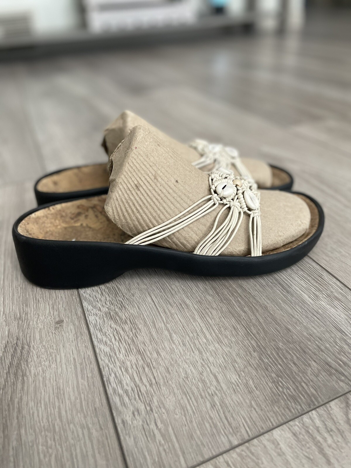 Birkenstock Tatami SOPHIA Woven Natural Shells 41 N US W 9.5 – 10