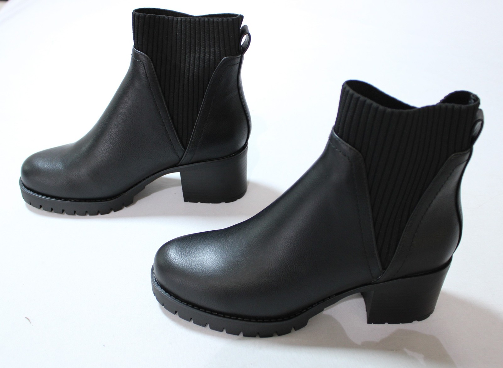 MIA Women’s Vegan Leather Jasper Chelsea Lug Sole Booties AC2 Black US:9M