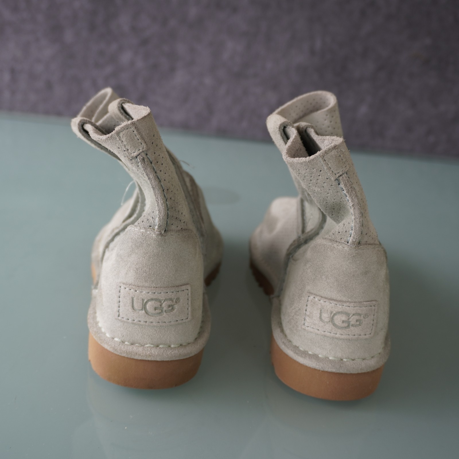UGG Classic Unlined Mini Perf Boots SuedeGray Perforated Ankle Bootie Size 6 37
