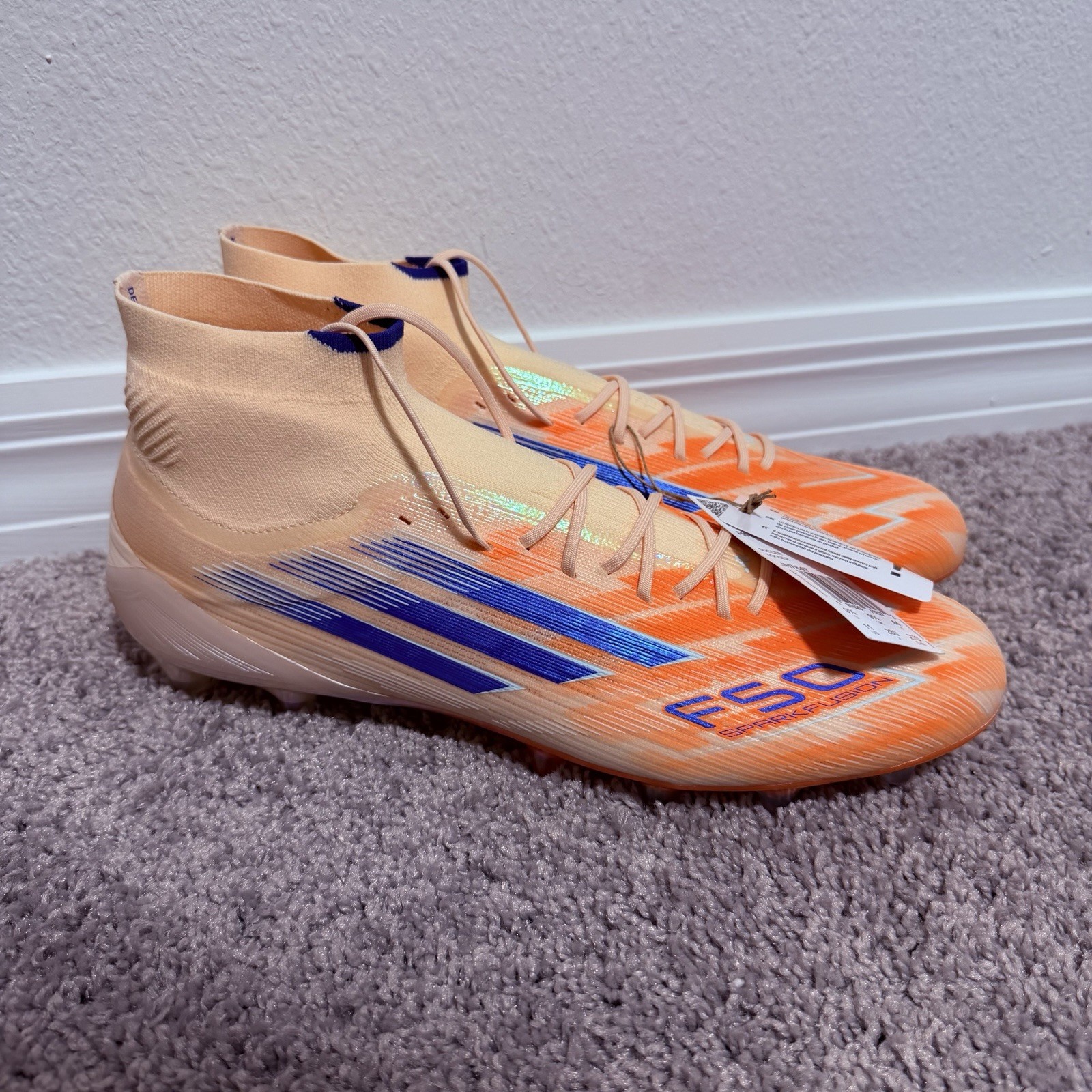 adidas F50 Sparkfusion Elite Mid FG AG Soccer Cleats Orange JH7647 Women Size 11
