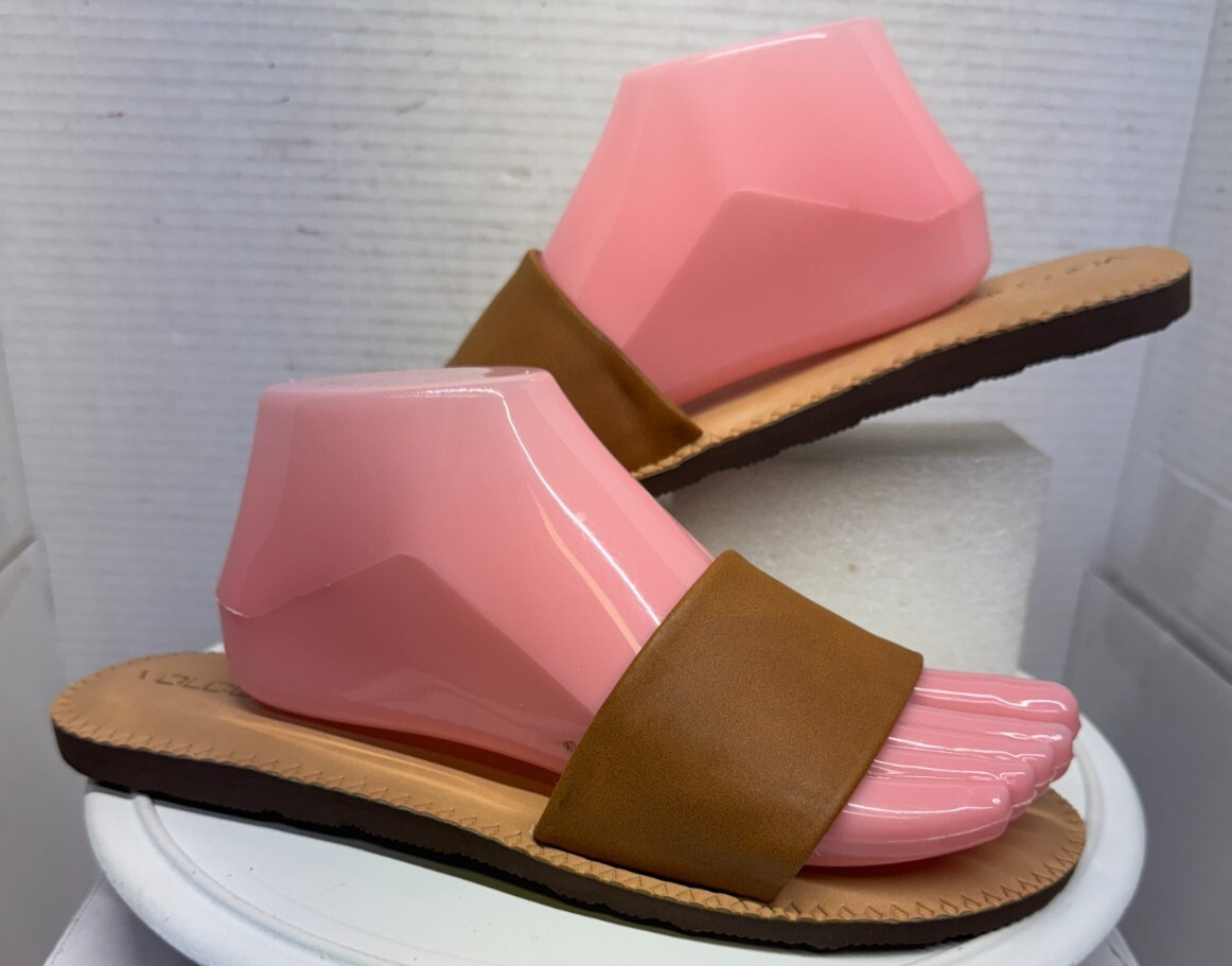 Volcom Simple Slide Women Sandals Tan Size 10 41 Manmade Shoes Beach Summer New