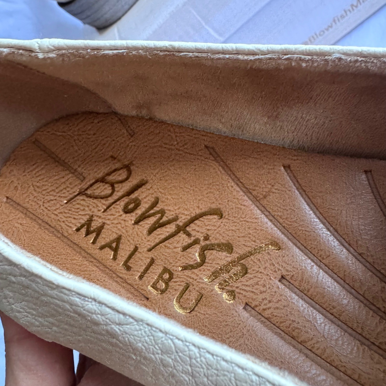 New Blowfish Malibu Harper Off White Loafers Studded Slip On Vegan Shoes US 10M