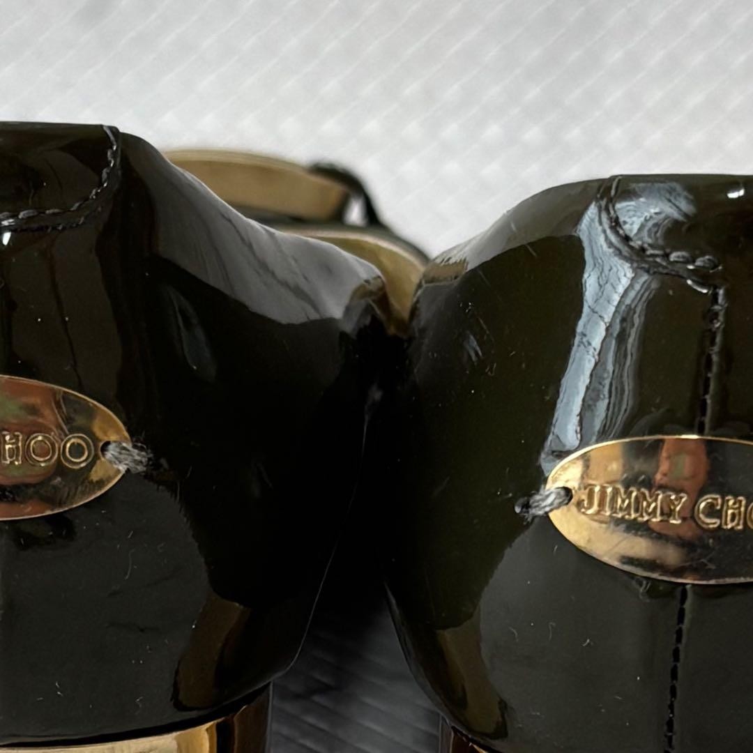 Good Condition Jimmy Choo Patent Leather Pumps Smoke 37.5 with Box