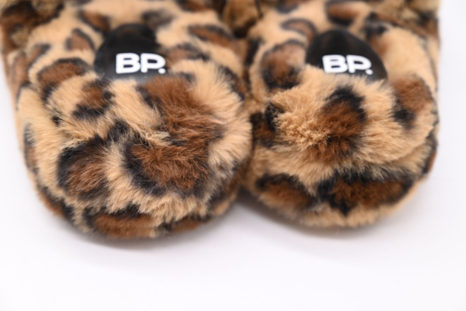 NEW BP. Sophie Faux Fur Slippers Leopard Size 5-6 Hard Bottom Fluffy Cozy