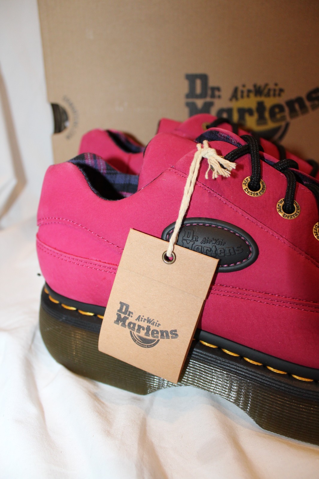 Dr Martens Women Buzz 5-Eye Suede Platform Loafer Shoes Fuschia Pink US 8 EU 39