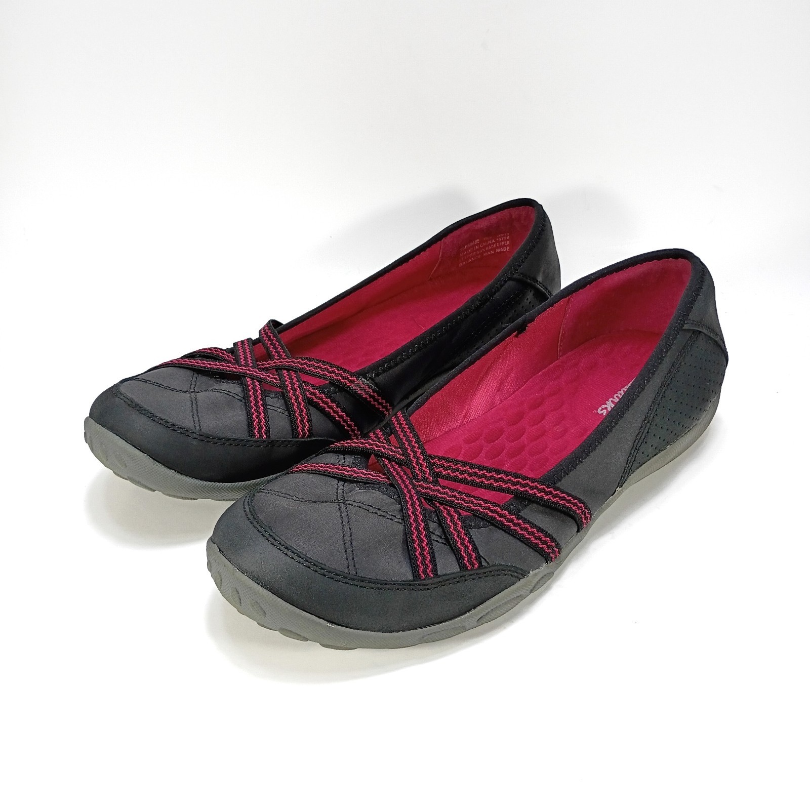 Clarks Haley Toucan Womens 8.5 Black And Pink Nubuck Slip On Flats