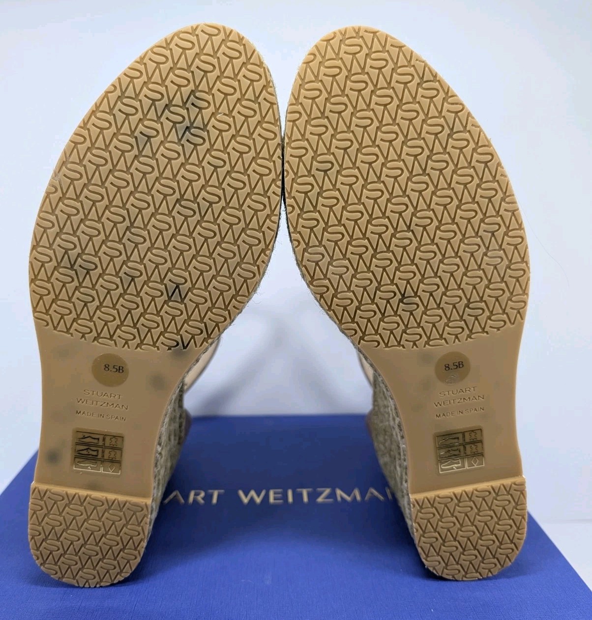 Stuart Weitzman Nudistia Espadrille Wedge Women’s 8.5B Adobe Leather NEW in Box