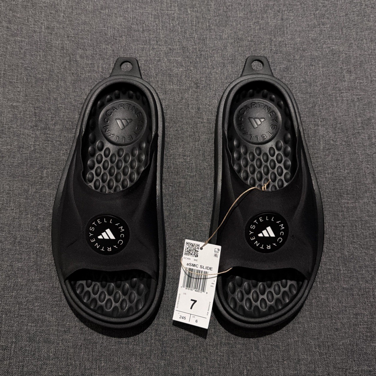 NWT Adidas X Stella McCartney Unisex Slide Black With Logo JS0265 US Size 7