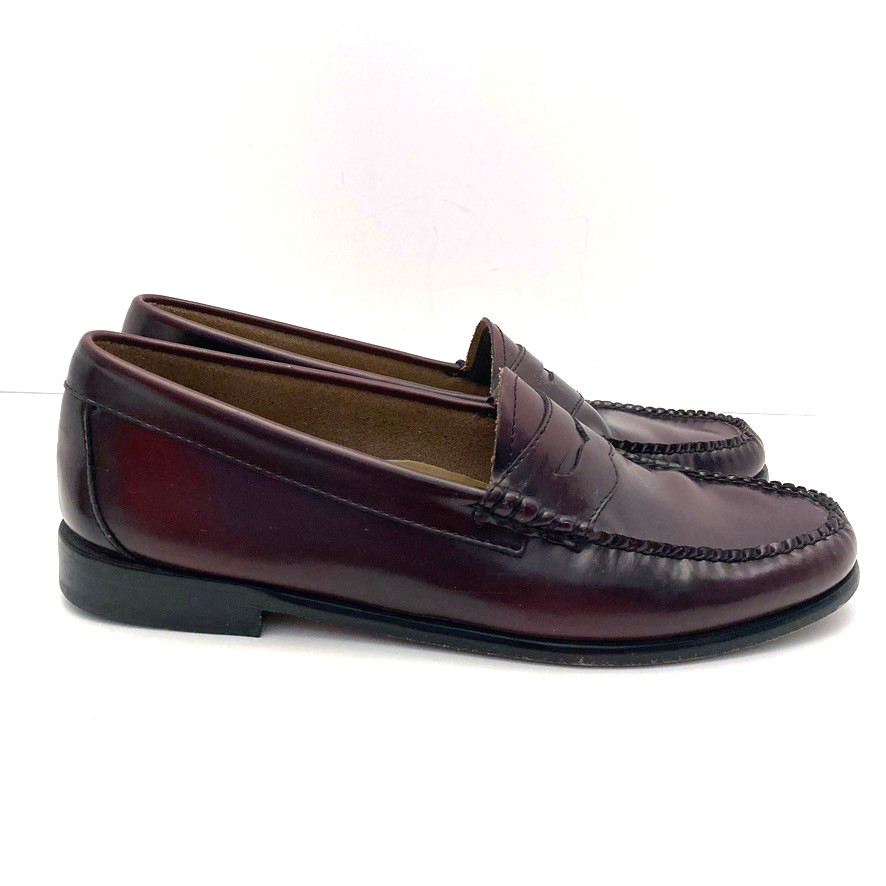 GH Bass Weejuns Penny Loafer Womens 9M Burgundy Leather Unlined Handcrafted