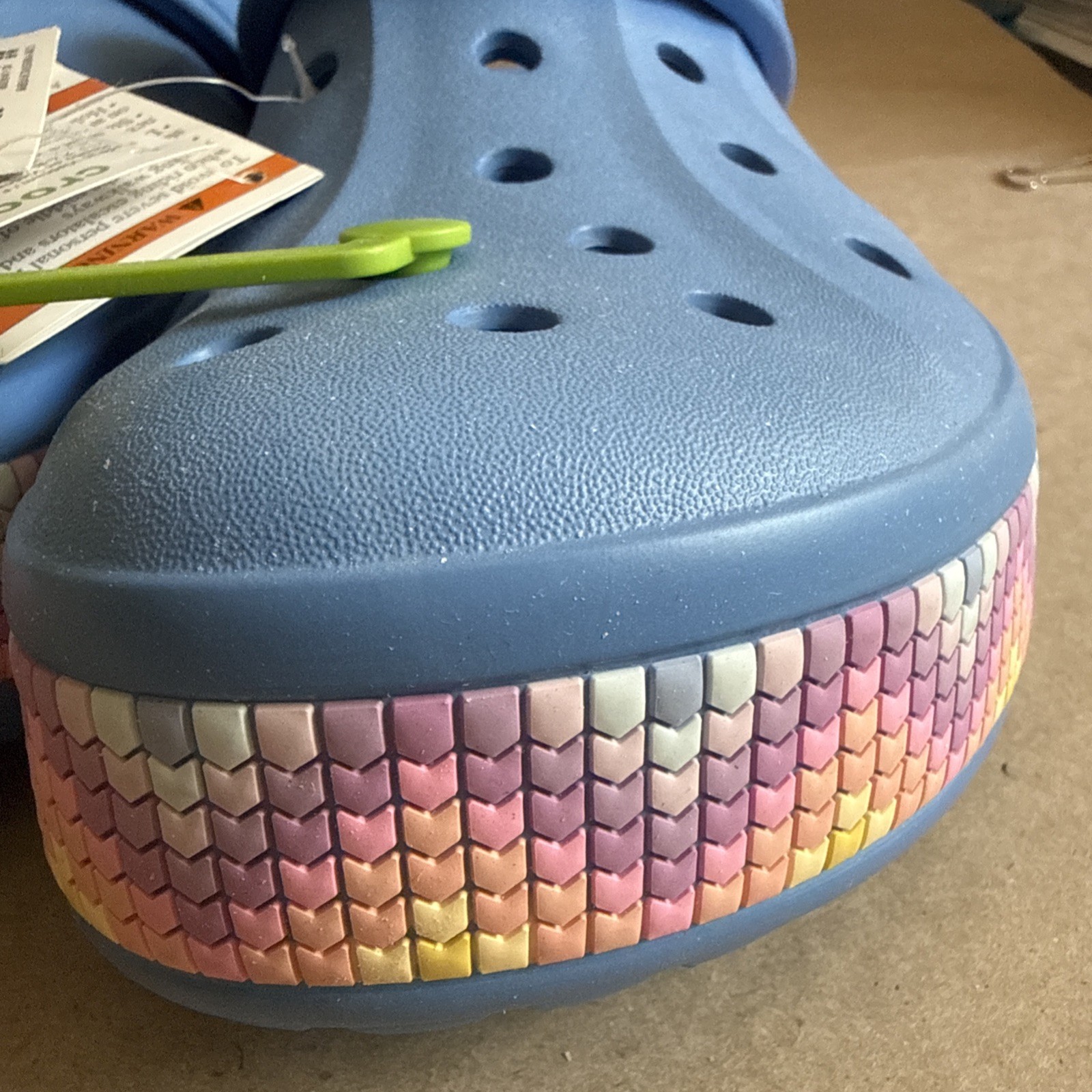 CROCS Baya Band Blue Multicolored Midsole M12 W14 – New