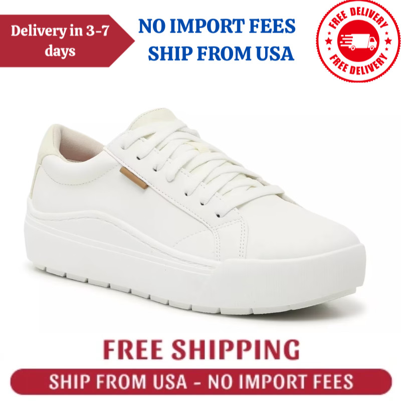 Dr. Scholl’s Time Off Platform Sneaker Women’s – White Fabric & Synthetic