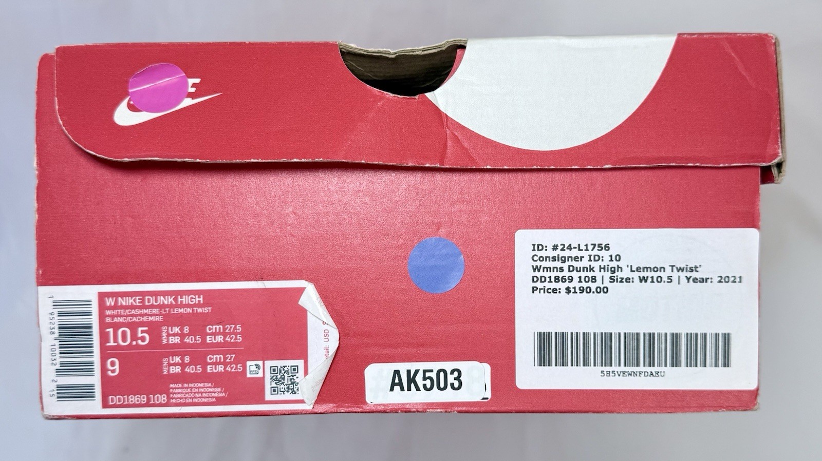 Nike Dunk High – Cashmere – DD1869-108 – Women’s 10.5/Men’s 9 – With Box
