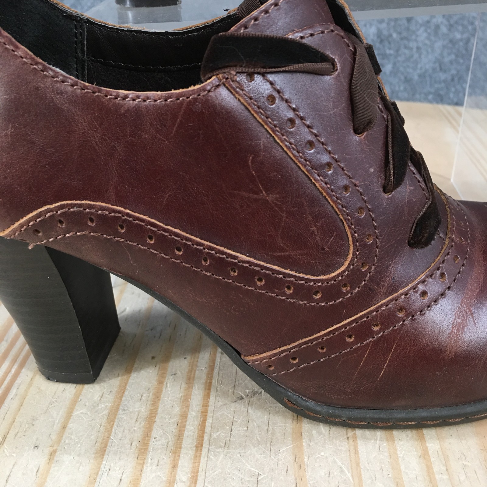 BOC Born Concepts Shoes Womens 8M Oxford Casual Comfort Lace Up Cone Heels Brown