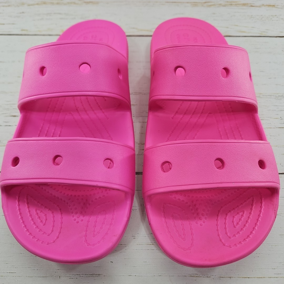 Crocs Classic Dual Band Womens 10 Mens 8 Pink Slip On Slides Sandals 206761