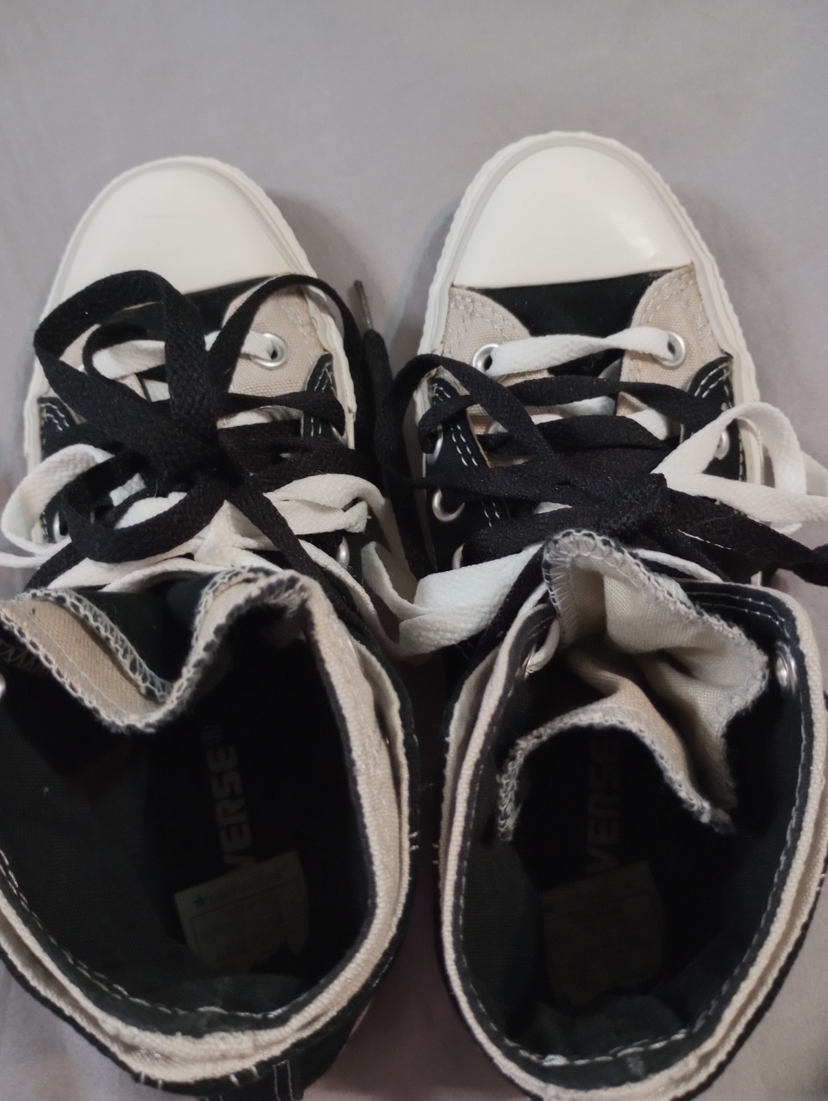 Converse All Star Chuck Taylor Mens 4 Womens 6 Black Gray High Top Double Tie