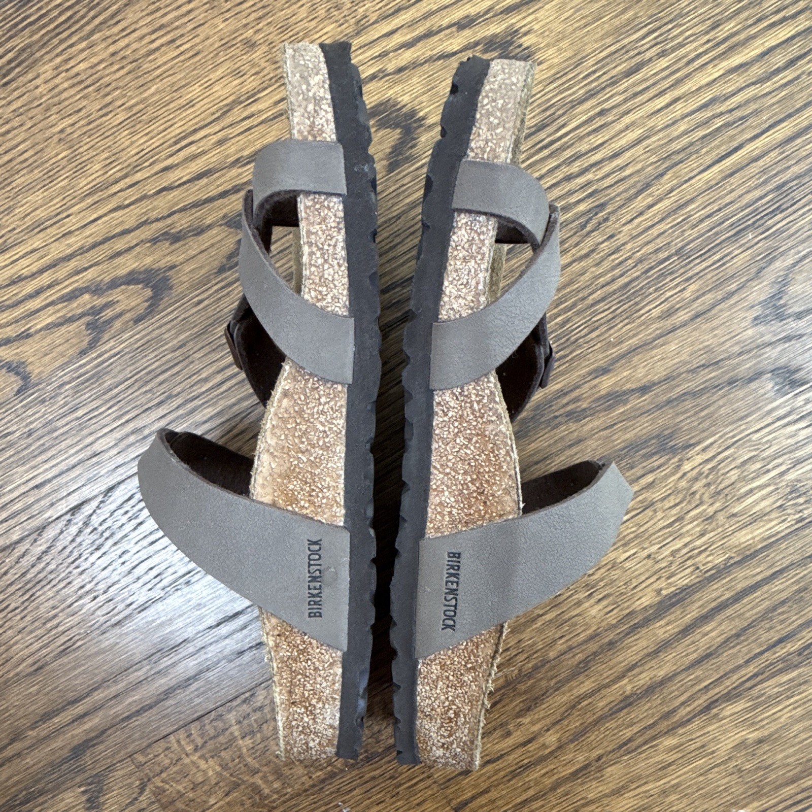 Birkenstock Women’s Gray Strappy Buckle Sandals Adjustable Straps US 7.5