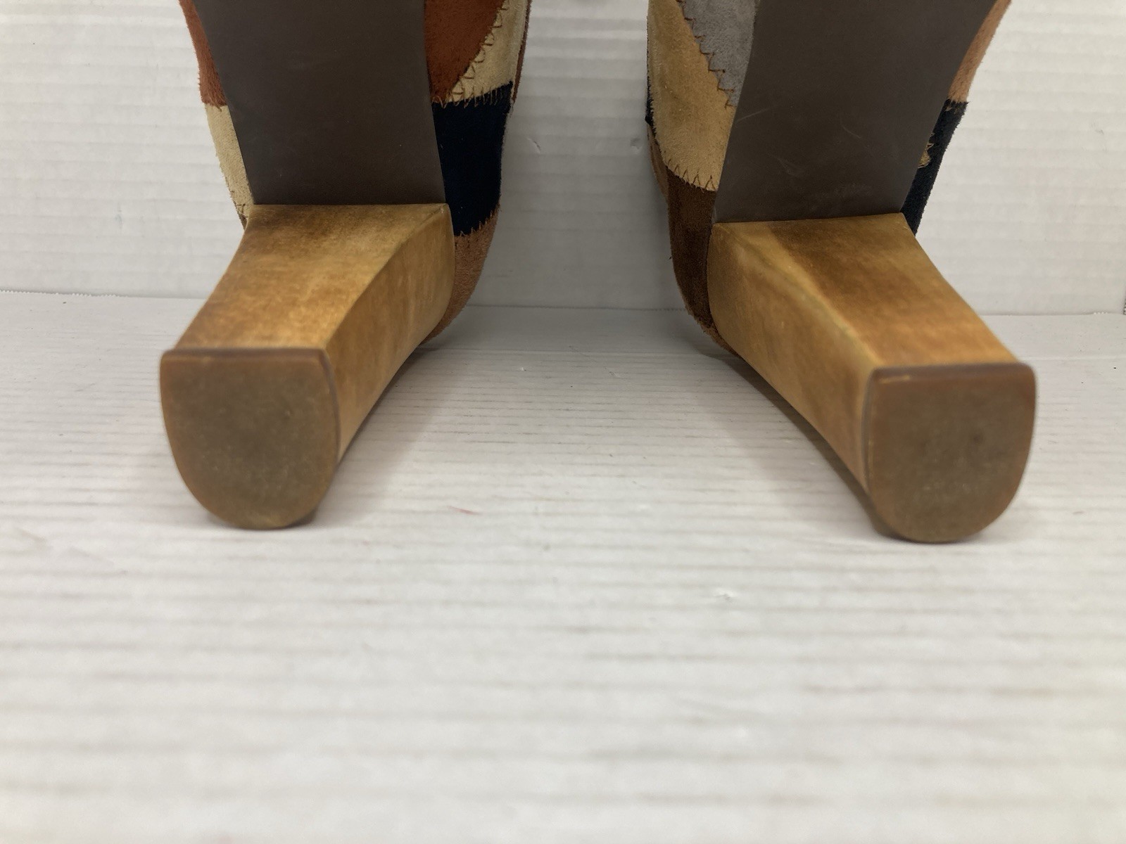 Jeffrey Campbell Lita Patch Micro Fiber Platform Boots Size 7.5