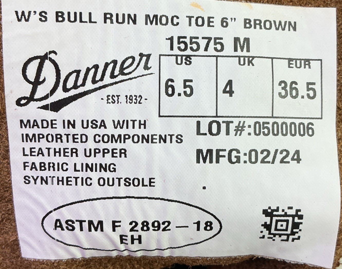 Danner Women’s 6″ Bull Run Soft Toe Leather Work Boots-Brown-Size: 6.5